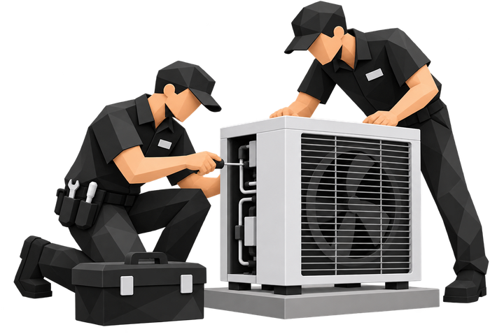 HVAC technicians working in field