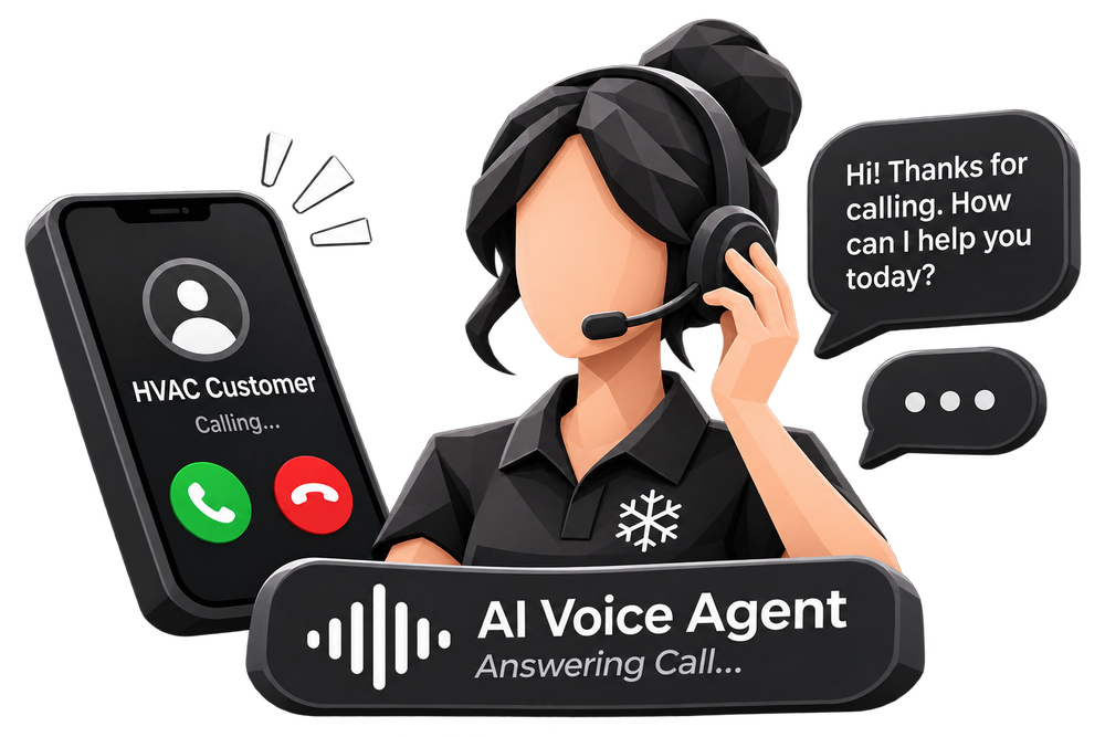 AI Voice Agent taking HVAC customer phone call