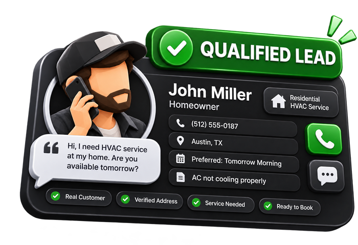 Qualified HVAC contact lead card