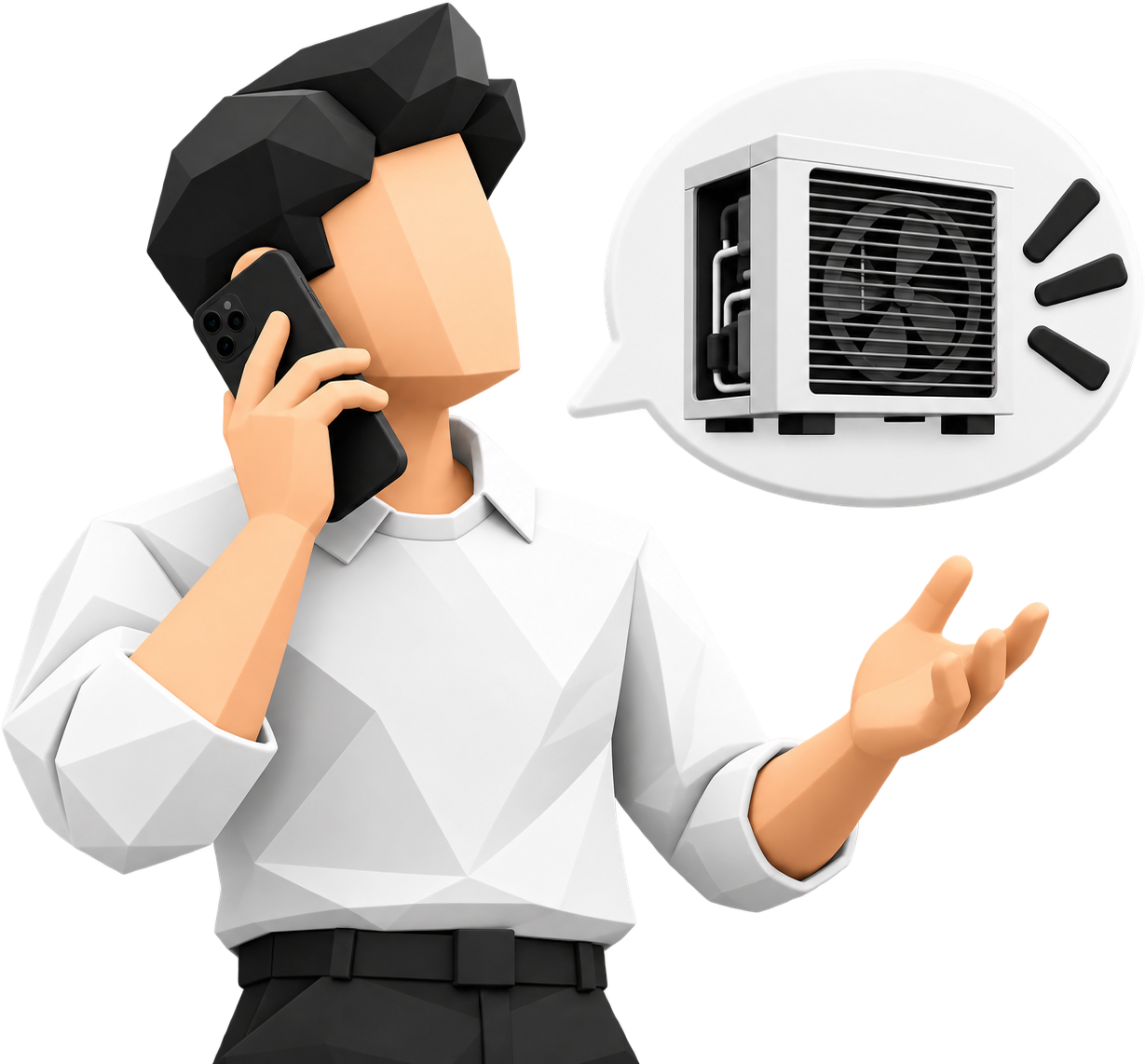 Homeowner calling HVAC company phone line
